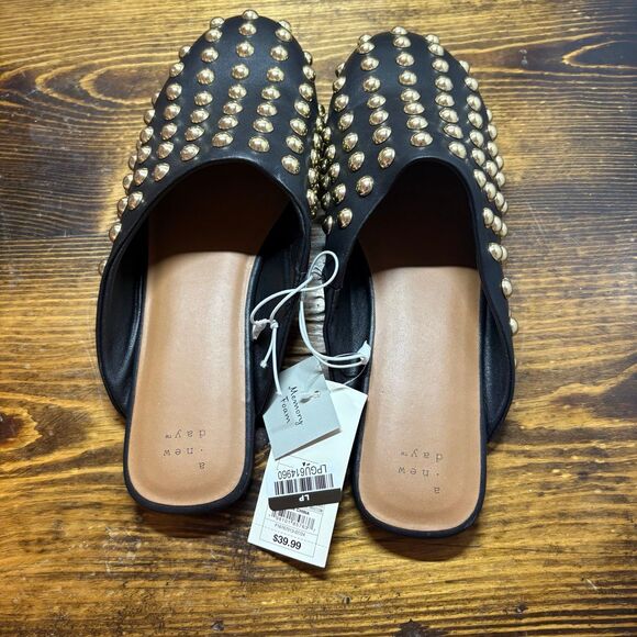 A New Day Black And Gold Studded Mule Size 11 - Picture 6 of 8